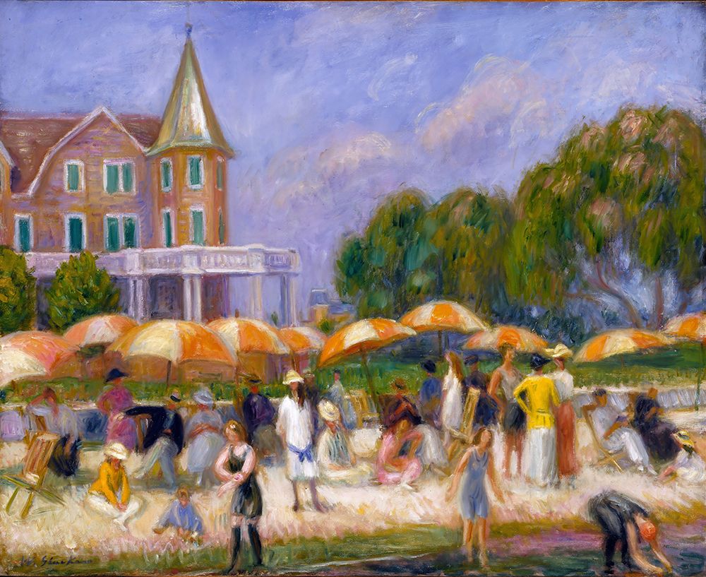 Beach Umbrellas at Blue Point ca 1915 art print by William James Glackens for $57.95 CAD