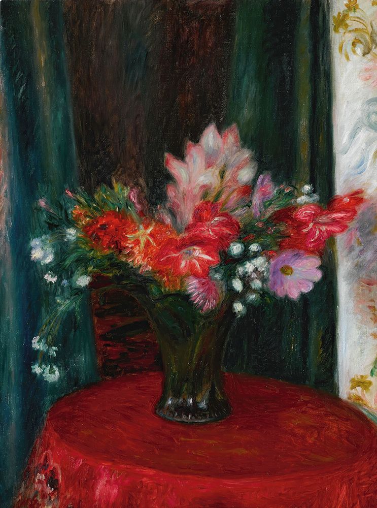 Bouquet on Red Tablecloth art print by William James Glackens for $57.95 CAD