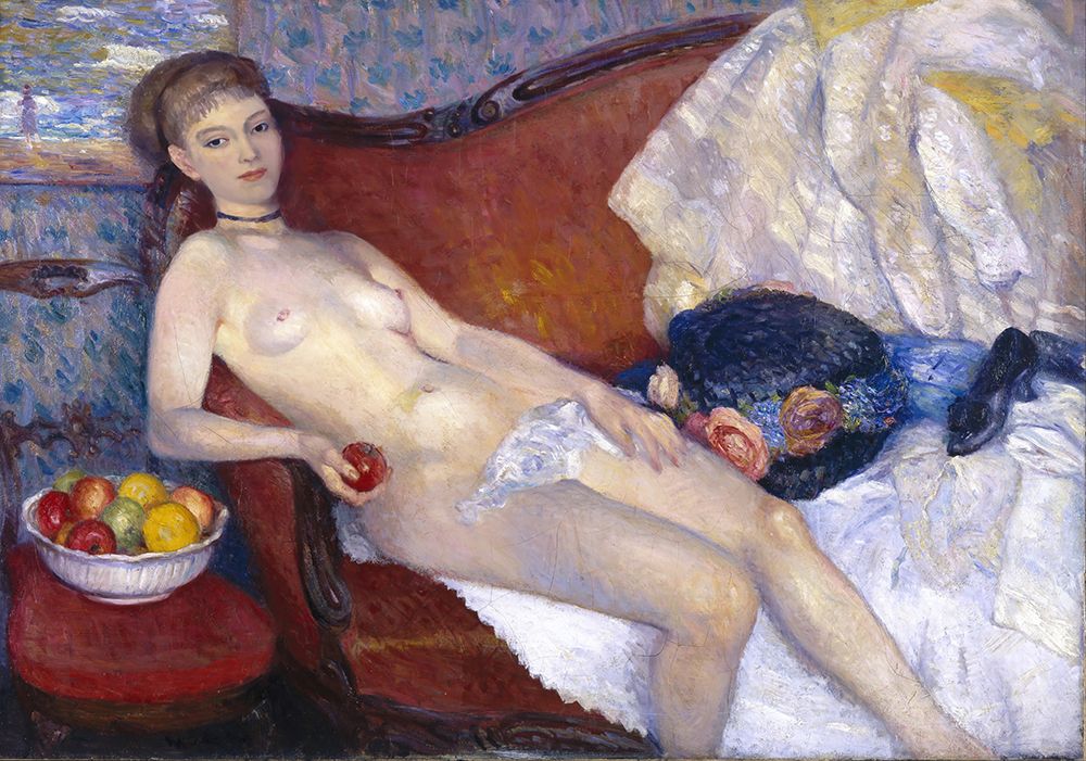 Nude with Apple art print by William James Glackens for $57.95 CAD