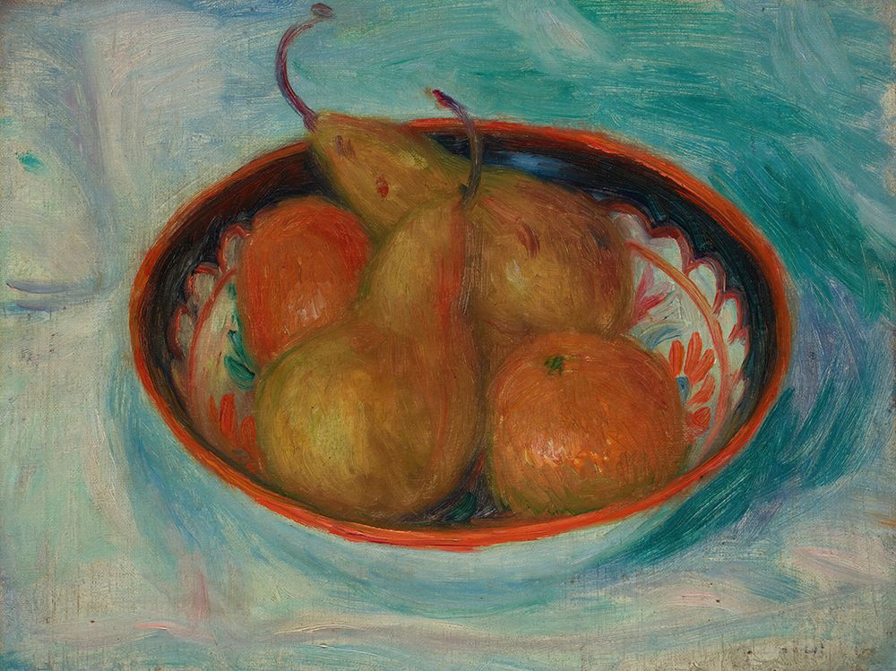 Pears and Oranges in a Bowl ca 1915 art print by William James Glackens for $57.95 CAD