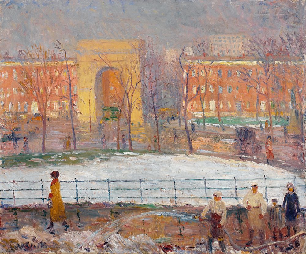 Street Cleaners, Washington Square ca 1910 art print by William James Glackens for $57.95 CAD