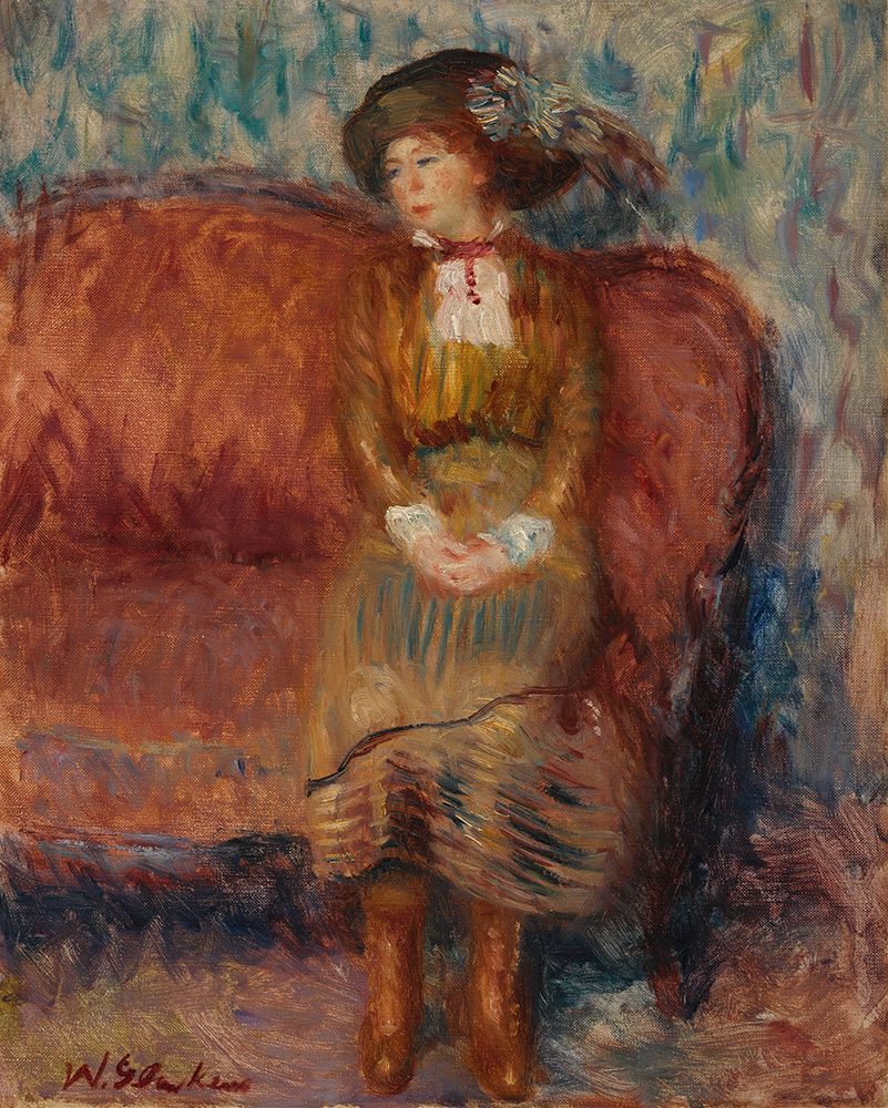 Woman Seated on Red Sofa ca 1912 art print by William James Glackens for $57.95 CAD
