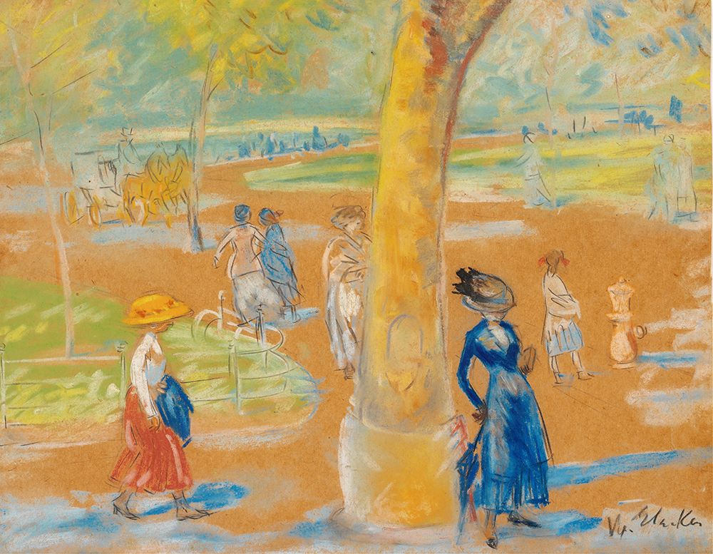 Woman with Umbrella, Washington Square ca 1910 art print by William James Glackens for $57.95 CAD