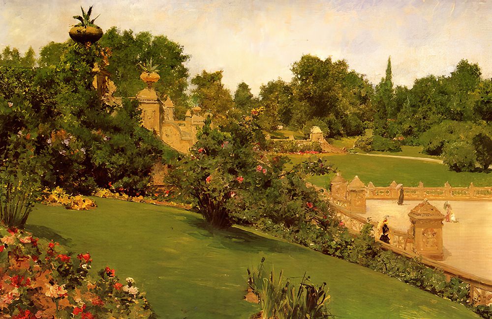 Terrace at the Mall 1890 art print by William Merritt Chase for $57.95 CAD