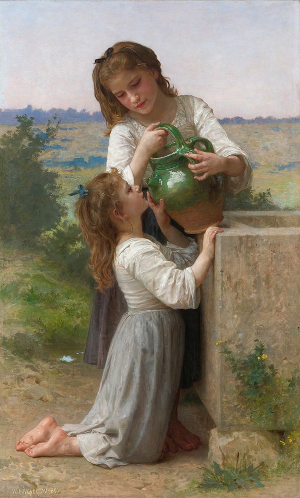 A La Fontaine, At The Fountain 1897 art print by William-Adolphe Bouguereau for $57.95 CAD