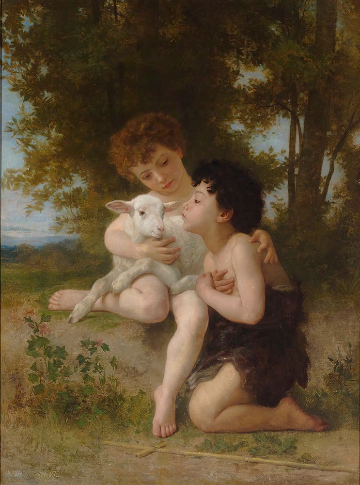 Children with the Lamb 1879 art print by William-Adolphe Bouguereau for $57.95 CAD