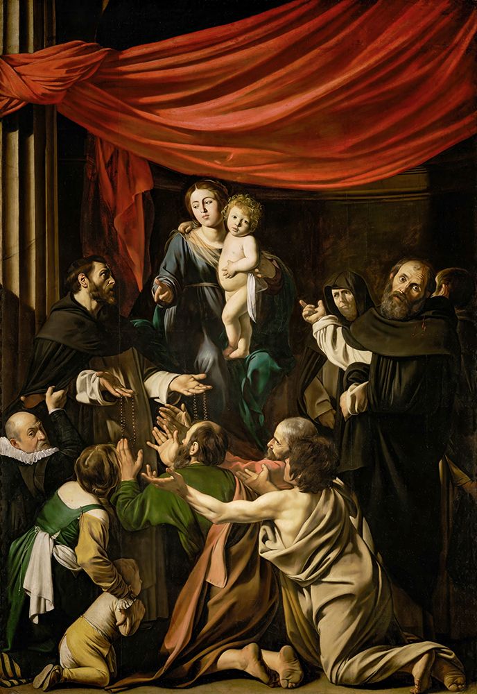 Madonna of the Rosary ca 1605 art print by Caravaggio for $57.95 CAD