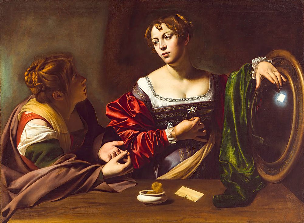 Martha and Mary Magdalene ca 1598 art print by Caravaggio for $57.95 CAD
