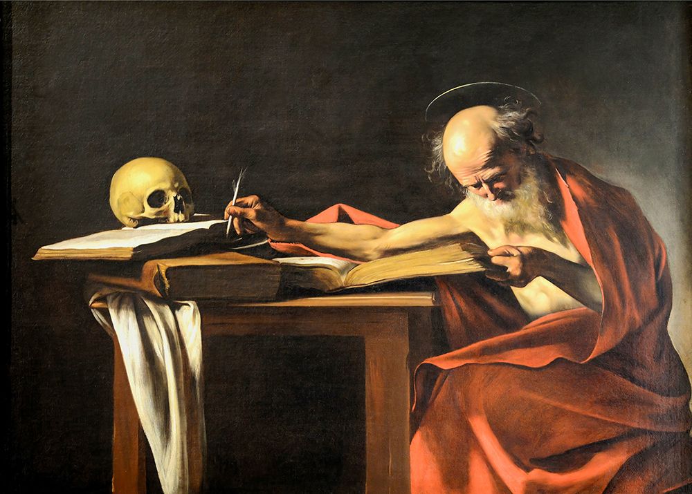 Saint Jerome Writing 1610 art print by Caravaggio for $57.95 CAD