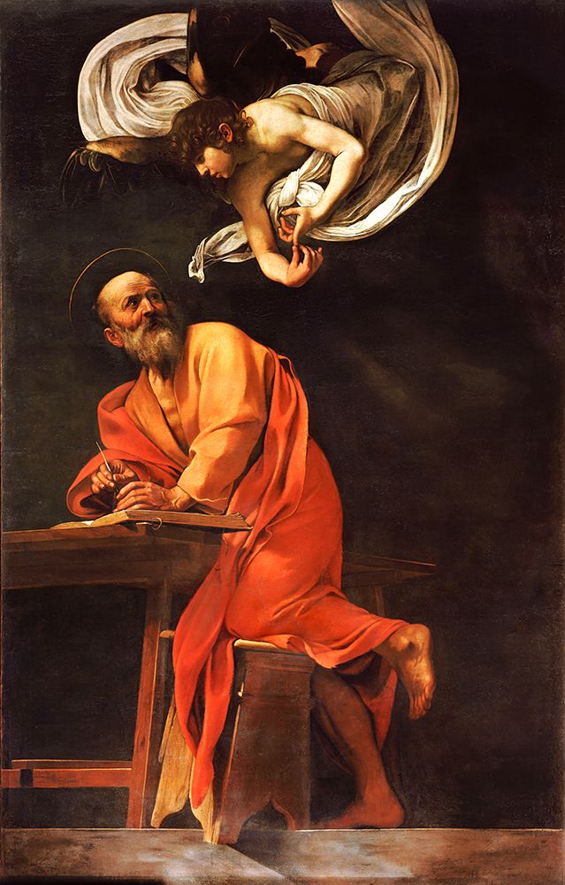Saint Matthew and the angel ca 1602 art print by Caravaggio for $57.95 CAD