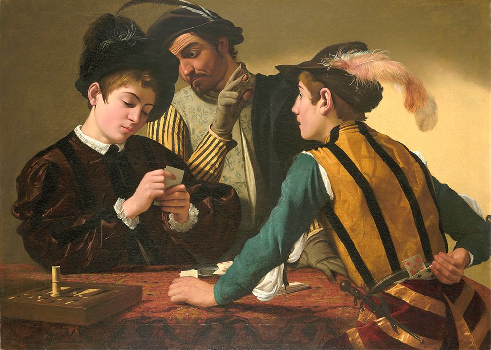 The Cardsharps ca 1595 art print by Caravaggio for $57.95 CAD