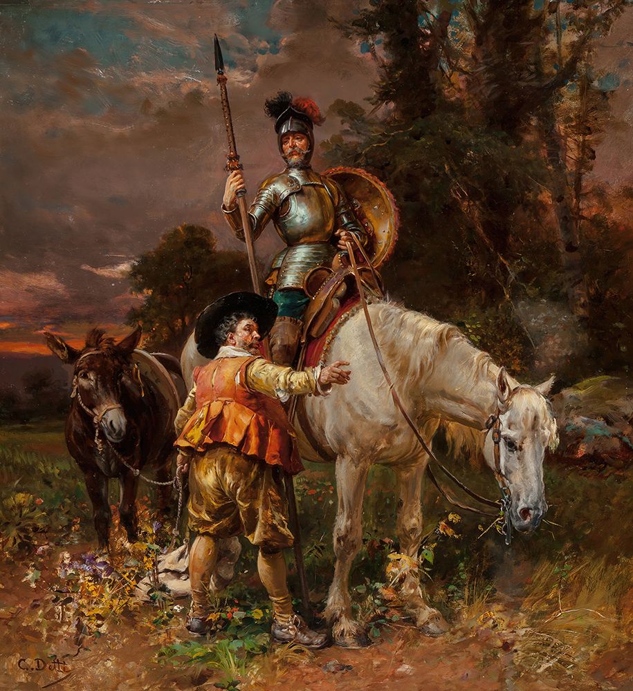 Don Quixote and Sancho Panza art print by Cesare Agostino Detti for $57.95 CAD