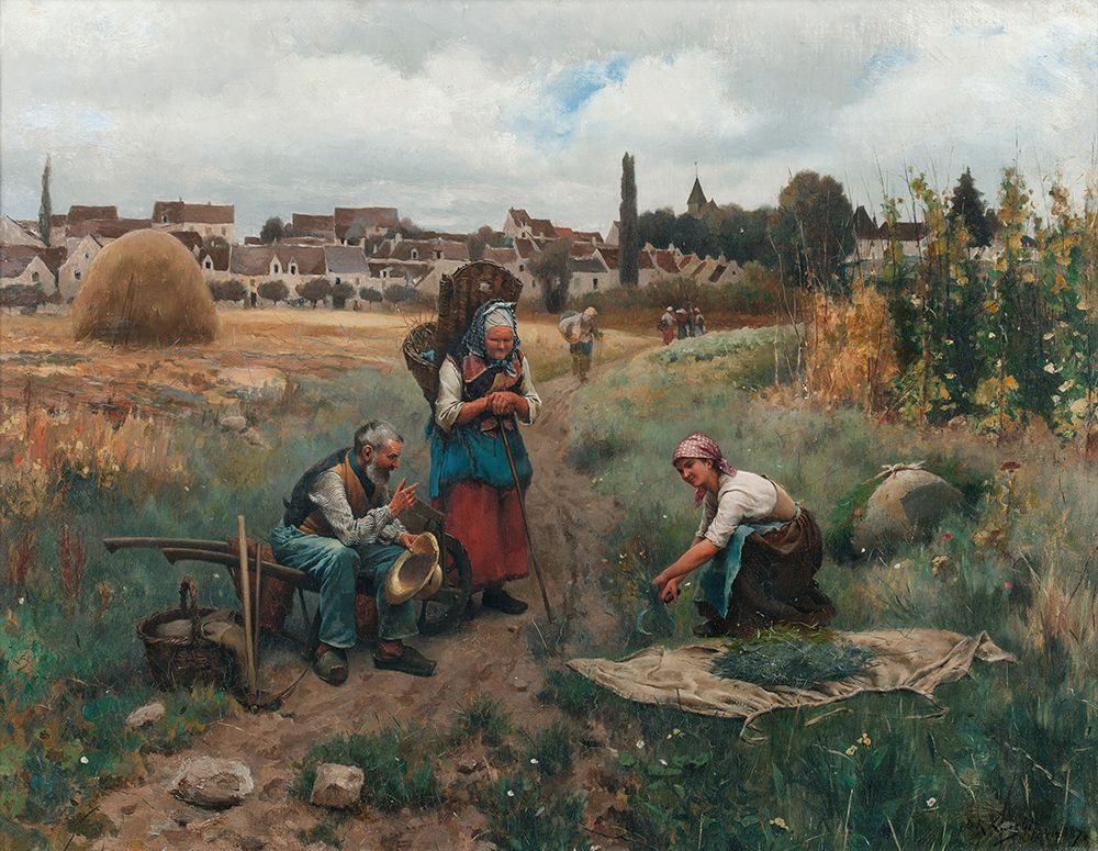 A Restful Moment 1878 art print by Daniel Ridgway Knight for $57.95 CAD