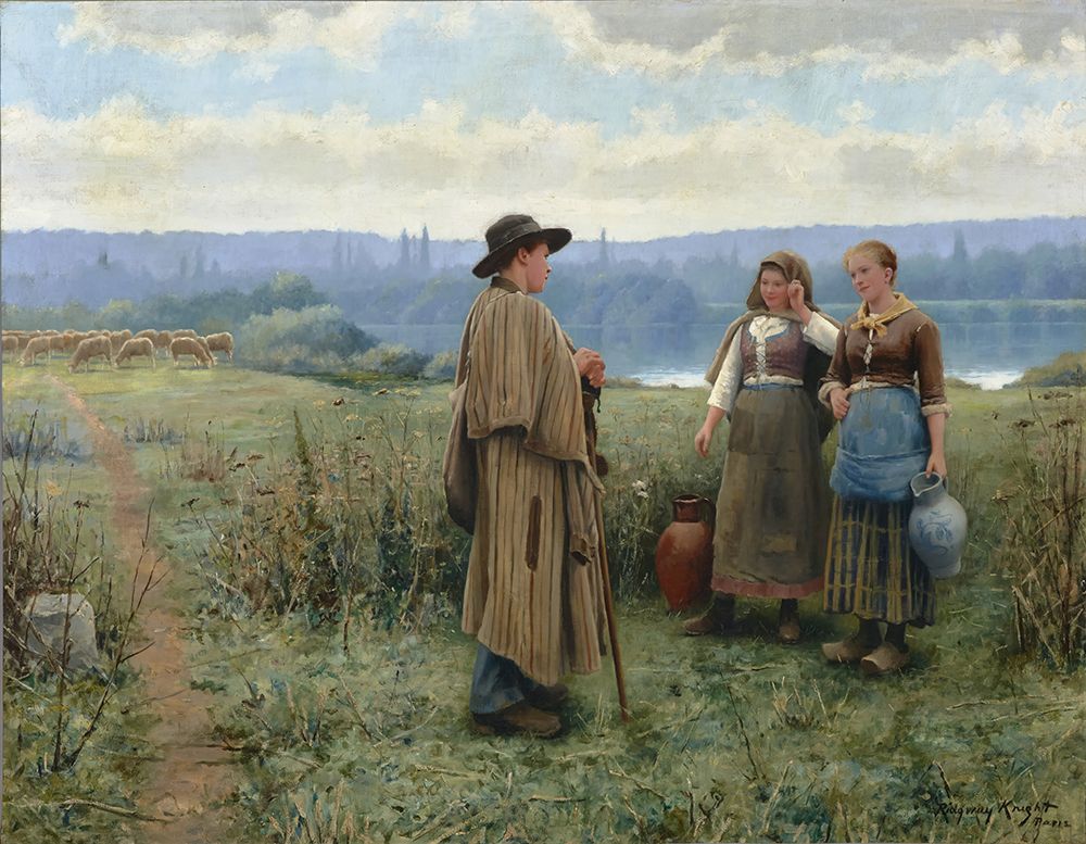 An Idle Moment ca 1890 art print by Daniel Ridgway Knight for $57.95 CAD