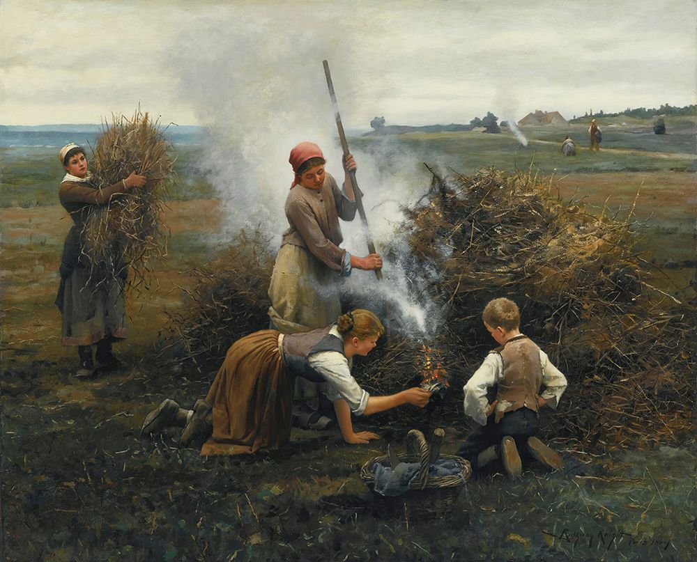 Burning Brush 1884 art print by Daniel Ridgway Knight for $57.95 CAD