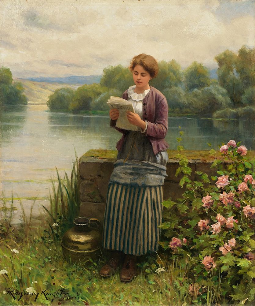 Interesting News art print by Daniel Ridgway Knight for $57.95 CAD