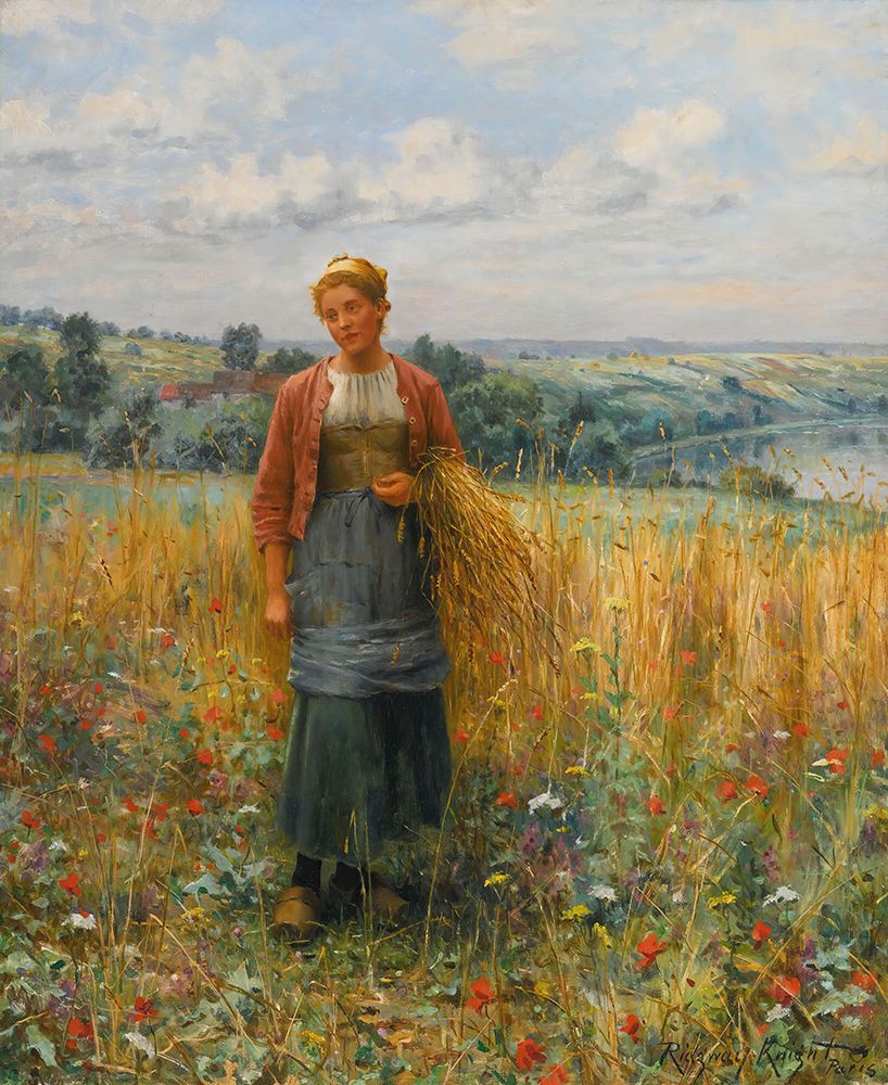 Jeannine Gleaning art print by Daniel Ridgway Knight for $57.95 CAD