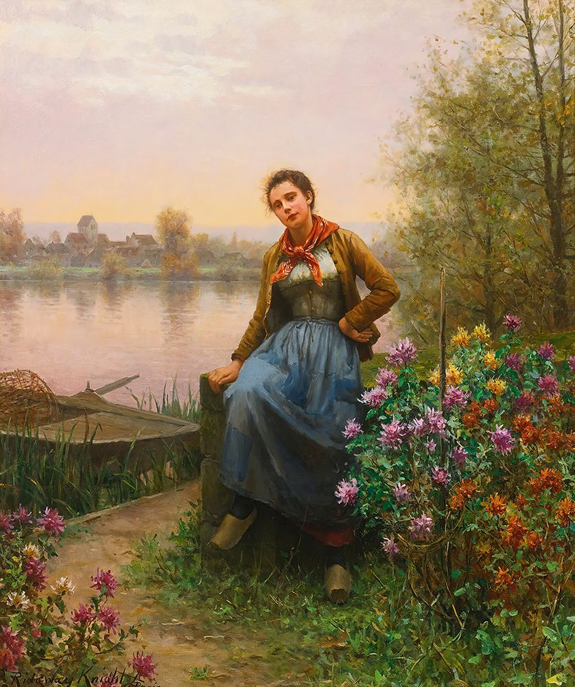 On The Rivers Edge art print by Daniel Ridgway Knight for $57.95 CAD
