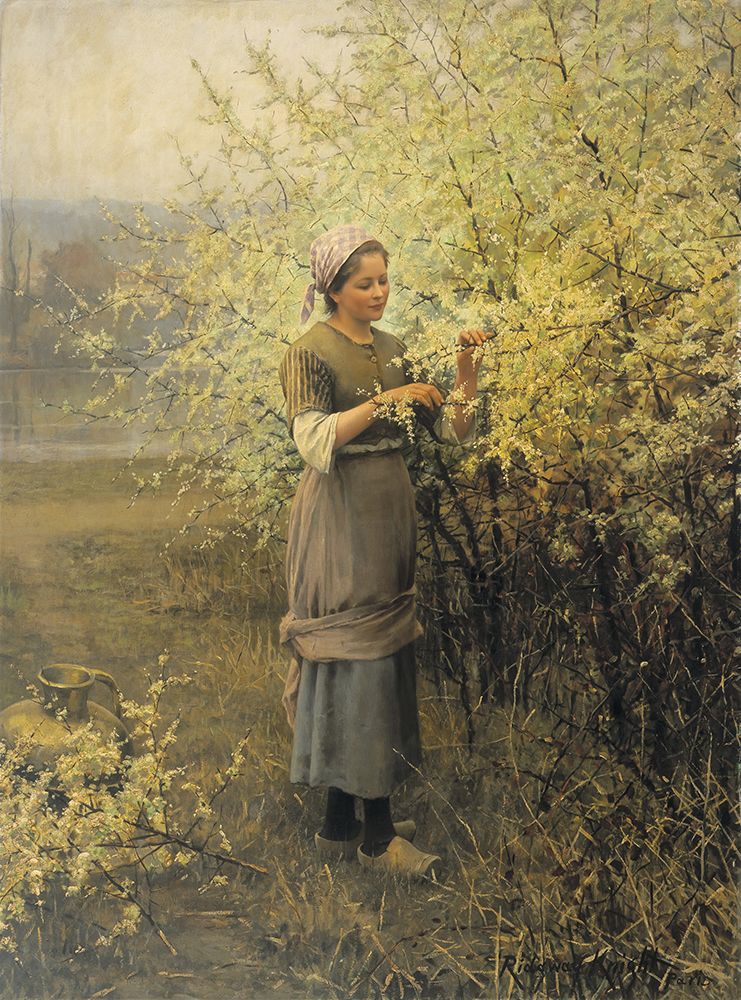 Springtime ca 1890 art print by Daniel Ridgway Knight for $57.95 CAD