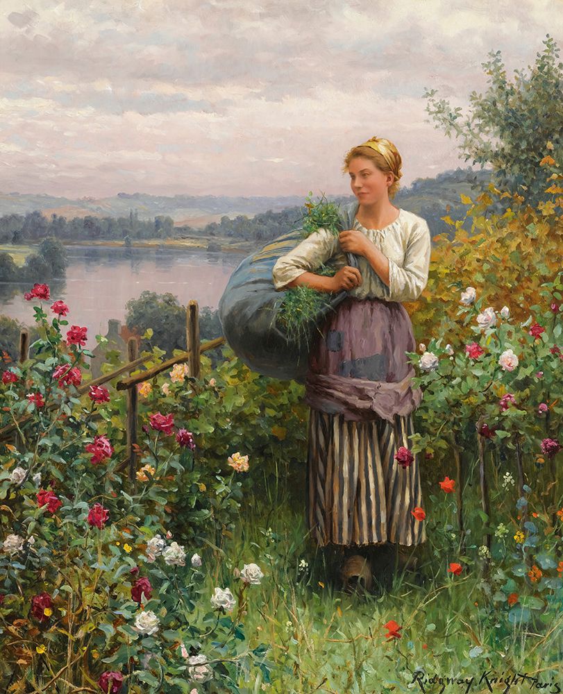 The Rose Garden art print by Daniel Ridgway Knight for $57.95 CAD