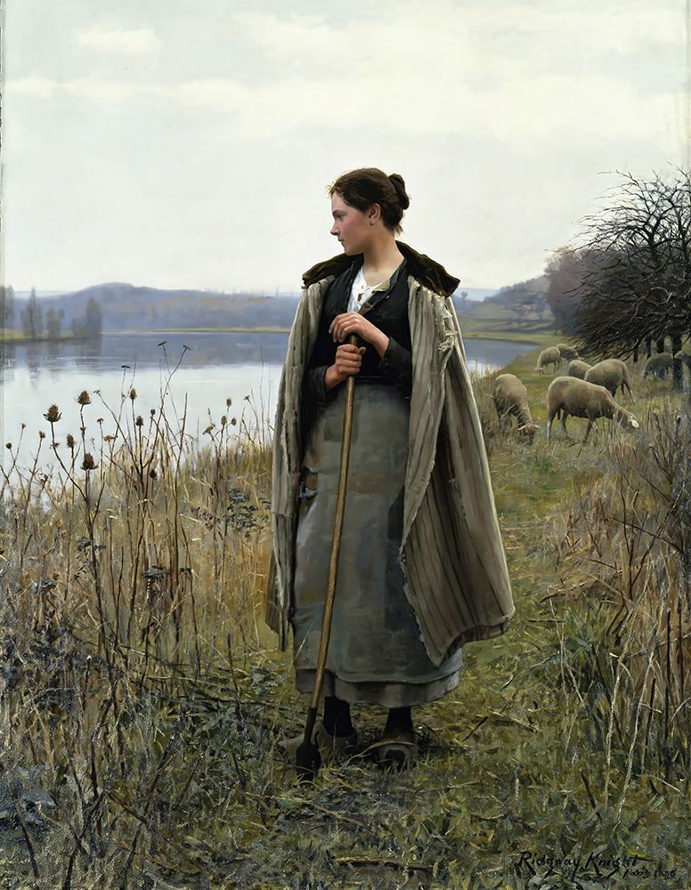 The Shepherdess Of Rolleboise 1896 art print by Daniel Ridgway Knight for $57.95 CAD