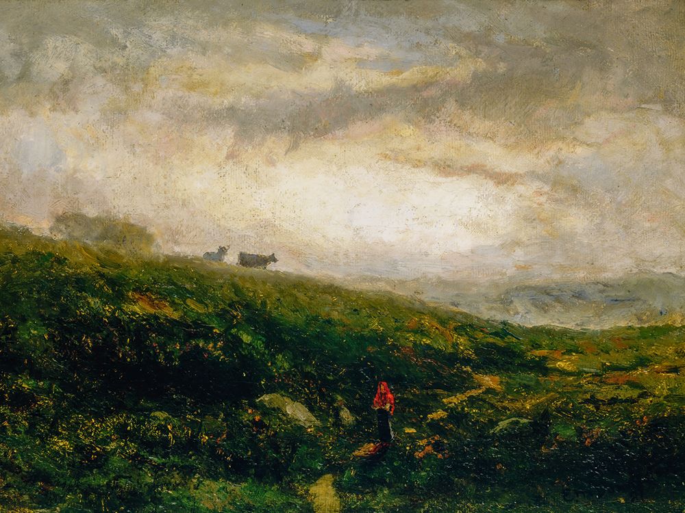 Untitled, Cows Descending Hillside 1881 art print by Edward Mitchell Bannister for $57.95 CAD