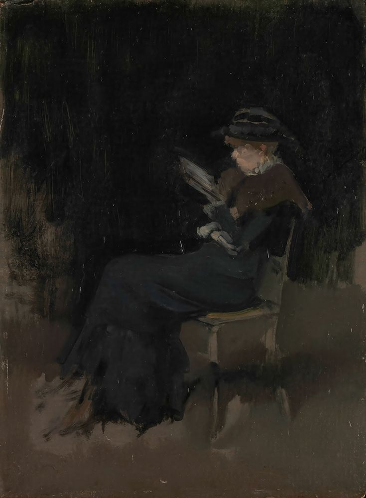 Arrangement in Black Girl Reading ca 1880 art print by James McNeill Whistler for $57.95 CAD
