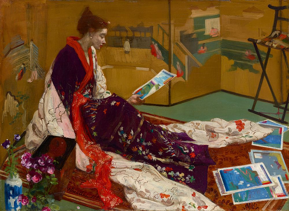 Caprice in Purple and Gold, The Golden Screen 1864 art print by James McNeill Whistler for $57.95 CAD