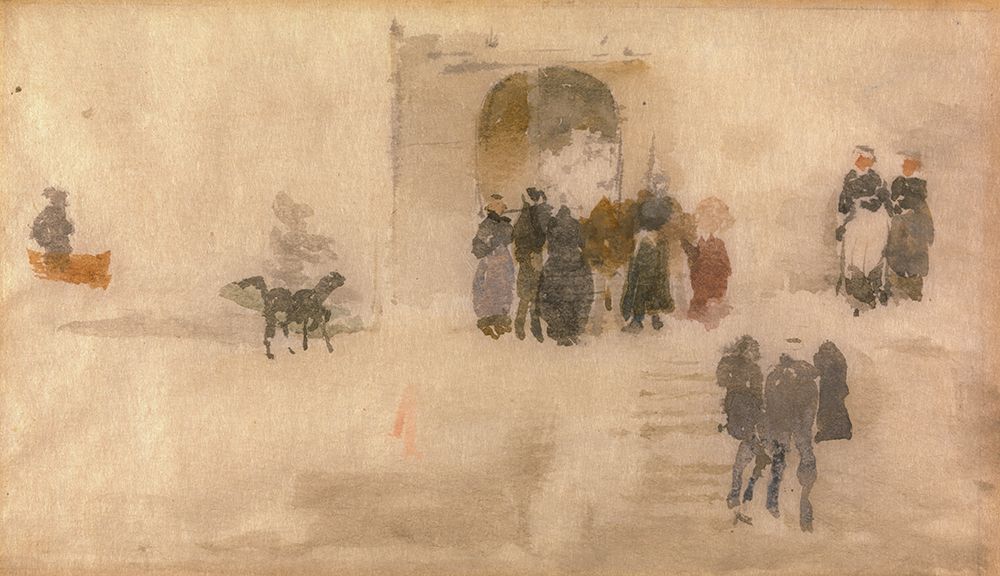 Figures Outside a Doorway ca 1893 art print by James McNeill Whistler for $57.95 CAD