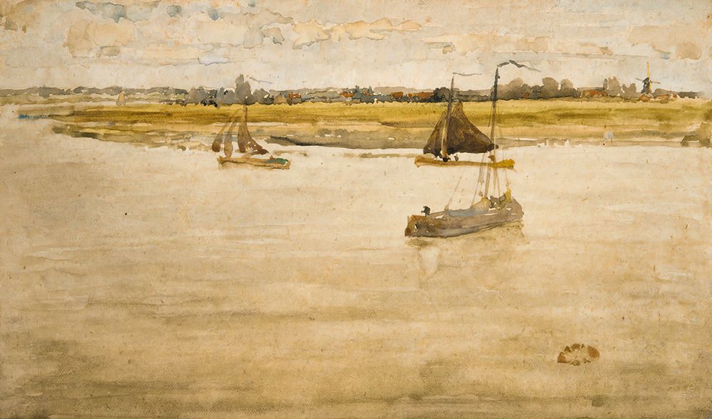 Gold and Brown, Dordrecht ca 1884 art print by James McNeill Whistler for $57.95 CAD