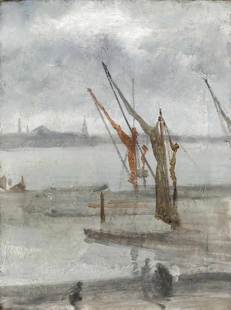 Grey and Silver, Chelsea Wharf ca 1864 art print by James McNeill Whistler for $57.95 CAD