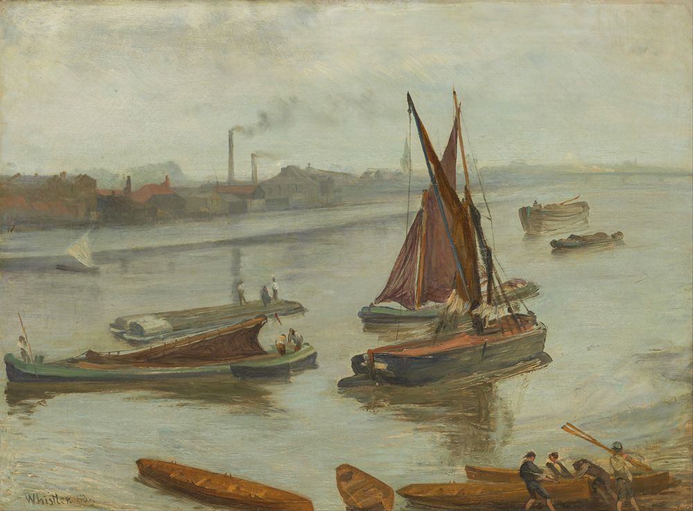 Grey and Silver, Old Battersea Reach art print by James McNeill Whistler for $57.95 CAD