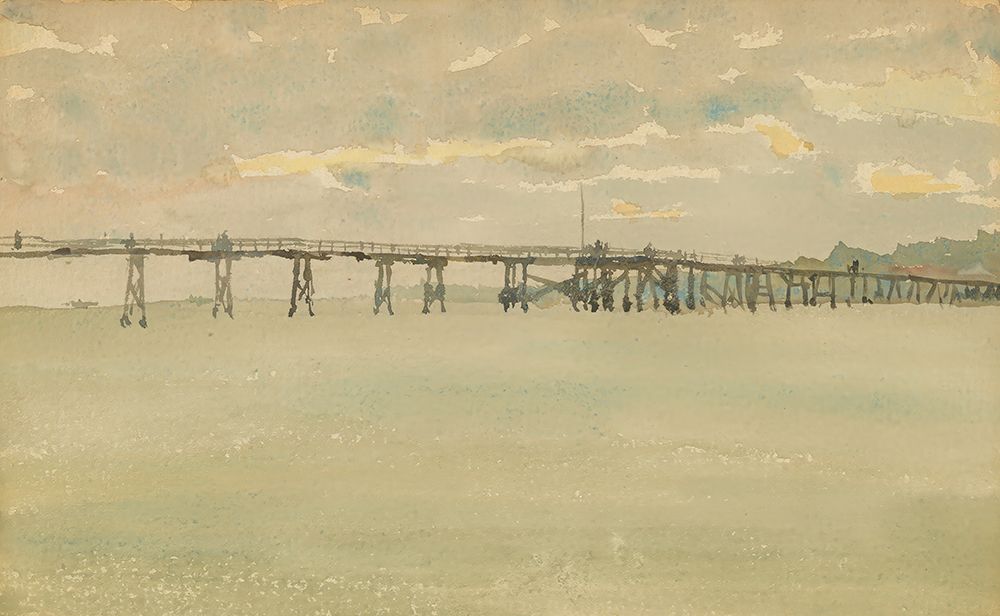 Grey and Silver Pier, Southend 1882 art print by James McNeill Whistler for $57.95 CAD