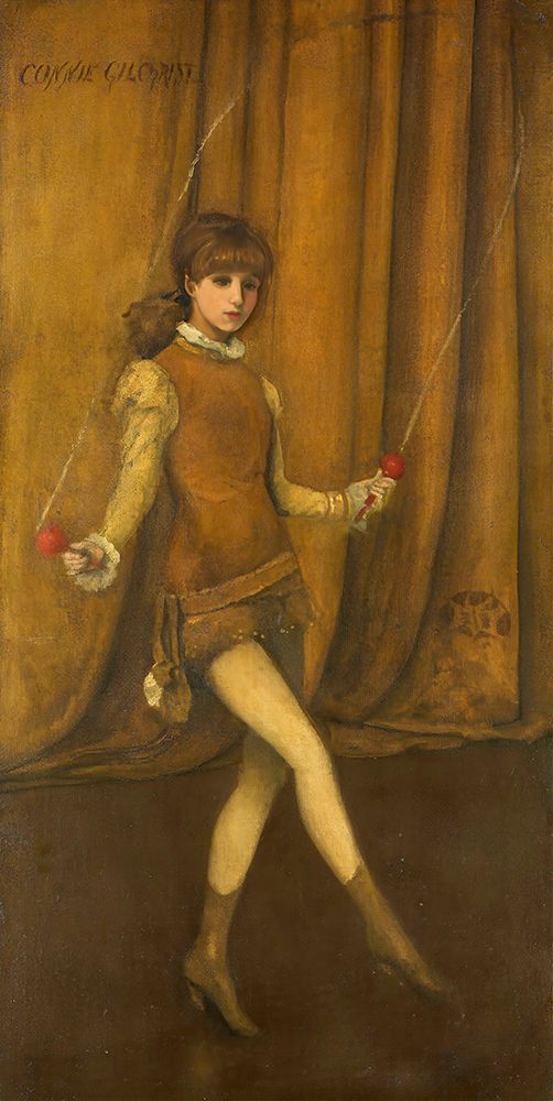 Harmony in Yellow and Gold, The Gold Girl. Connie Gilchrist ca 1876 art print by James McNeill Whistler for $57.95 CAD