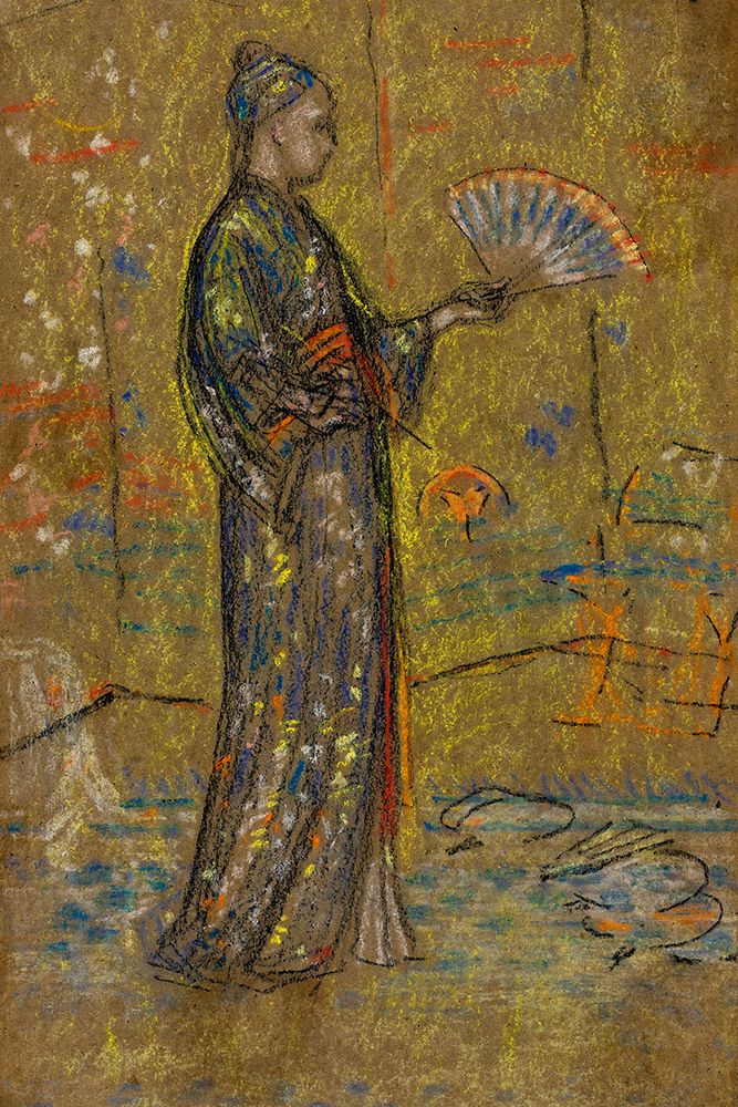 Japanese Woman Painting a Fan ca 1872 art print by James McNeill Whistler for $57.95 CAD