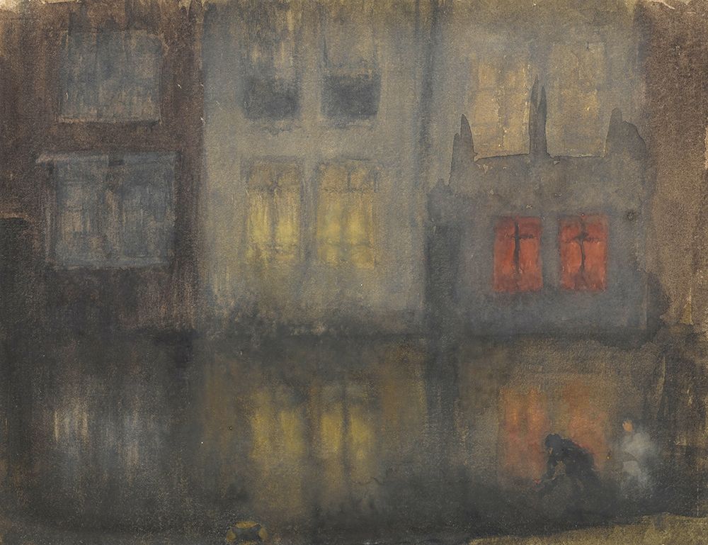 Nocturne Black and Red Back Canal, Holland art print by James McNeill Whistler for $57.95 CAD