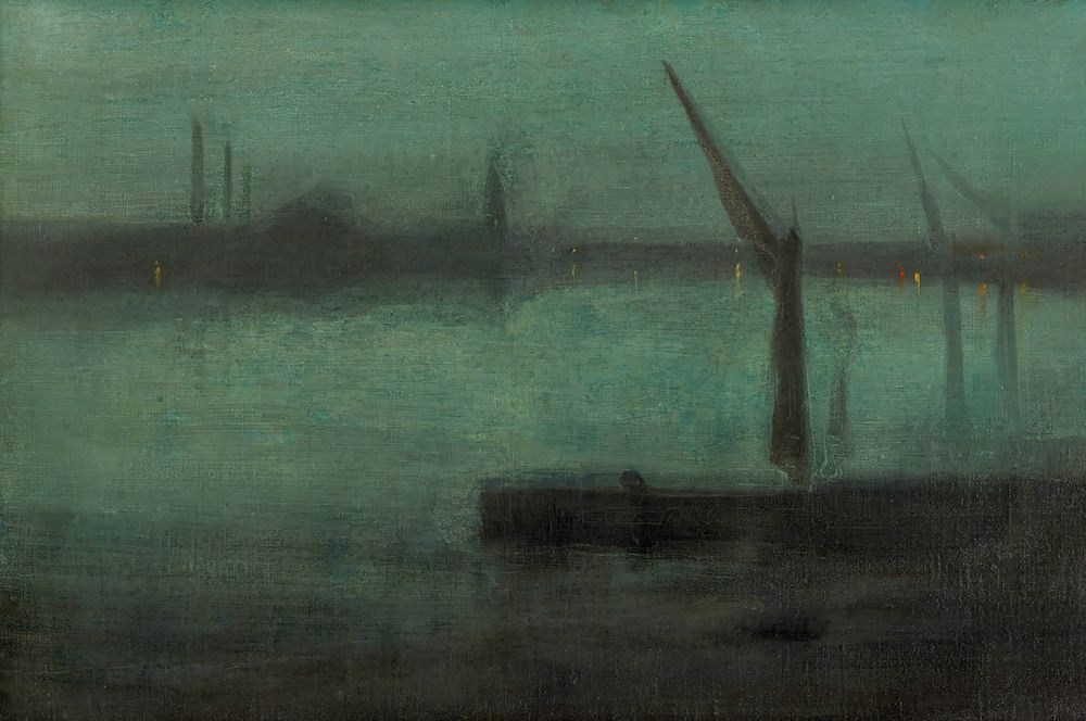 Nocturne, Blue and Silver, Battersea Reach 1870 art print by James McNeill Whistler for $57.95 CAD