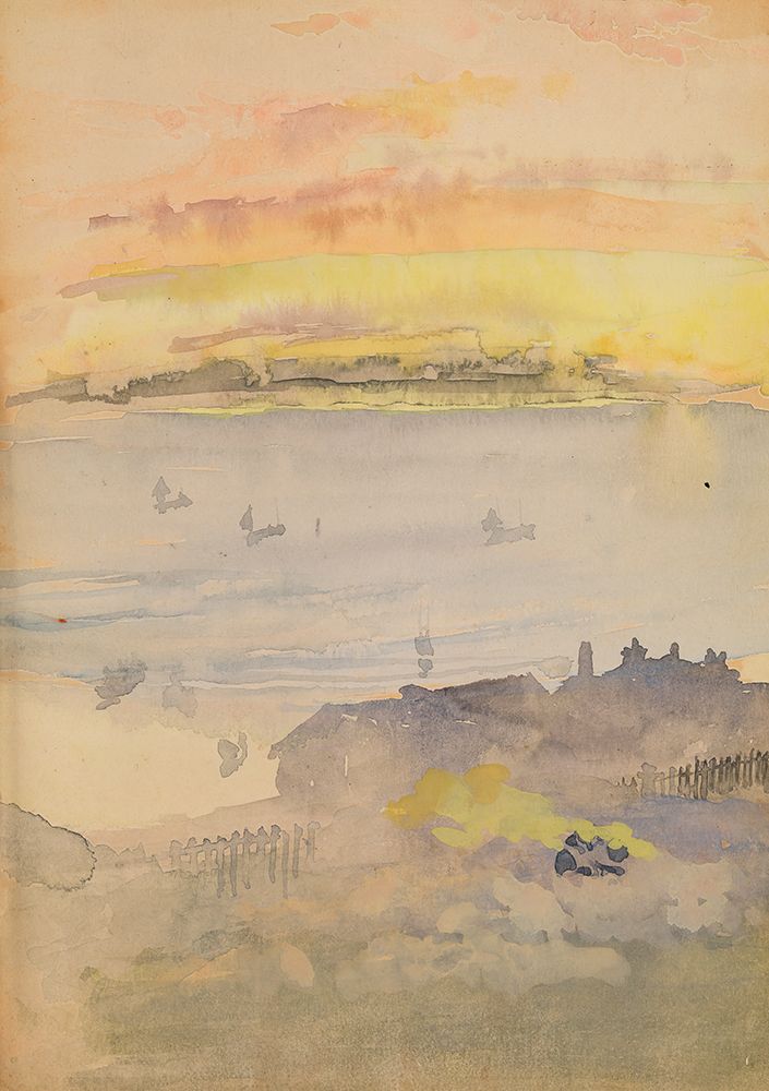 Sunrise, Gold and Grey 1883 art print by James McNeill Whistler for $57.95 CAD