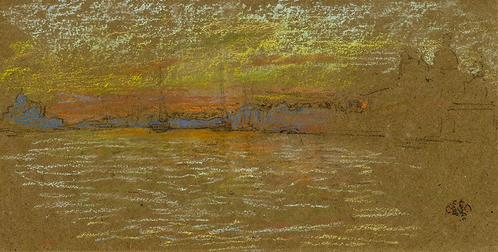 The Riva Sunset, Red and Gold 1879 art print by James McNeill Whistler for $57.95 CAD