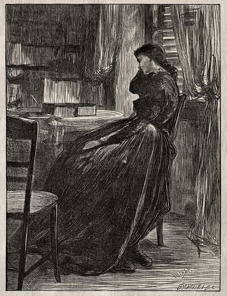 The Trial Sermon, Joanna Douglas at Her Desk 1862 art print by James McNeill Whistler for $57.95 CAD