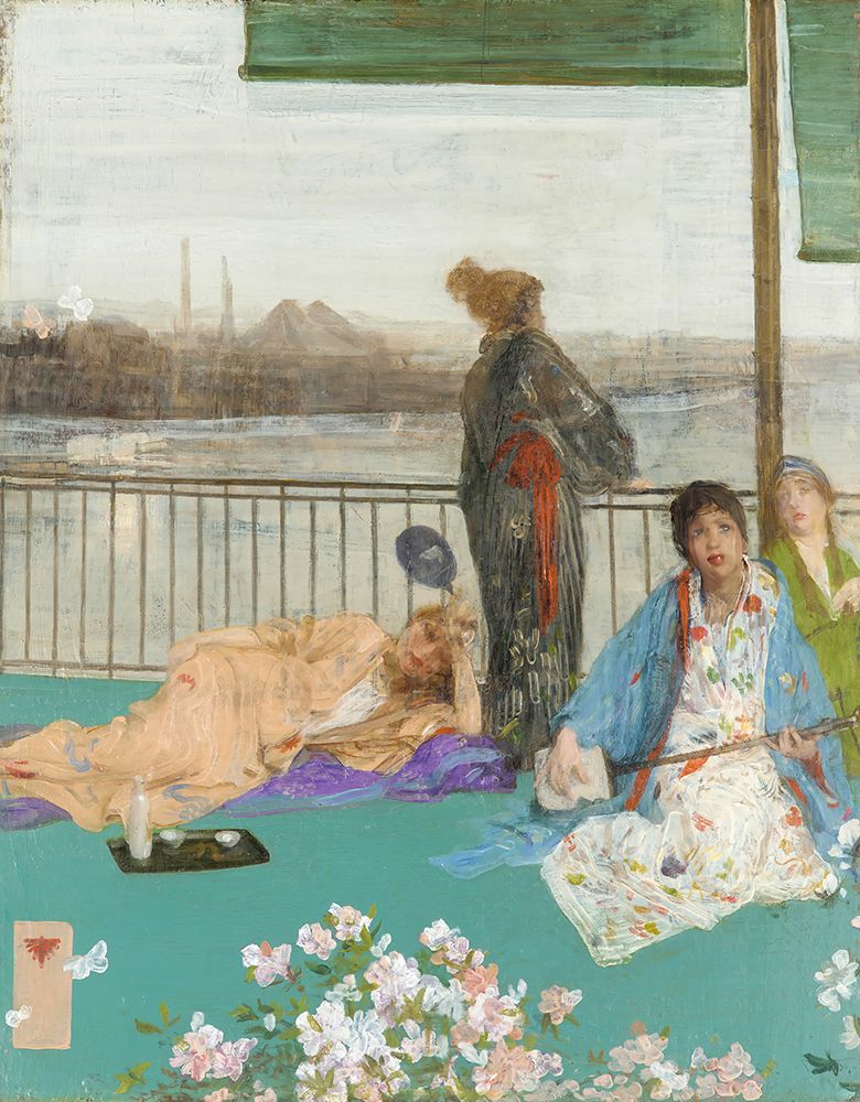 Variations in Flesh Colour and Green, The Balcony ca 1864 art print by James McNeill Whistler for $57.95 CAD