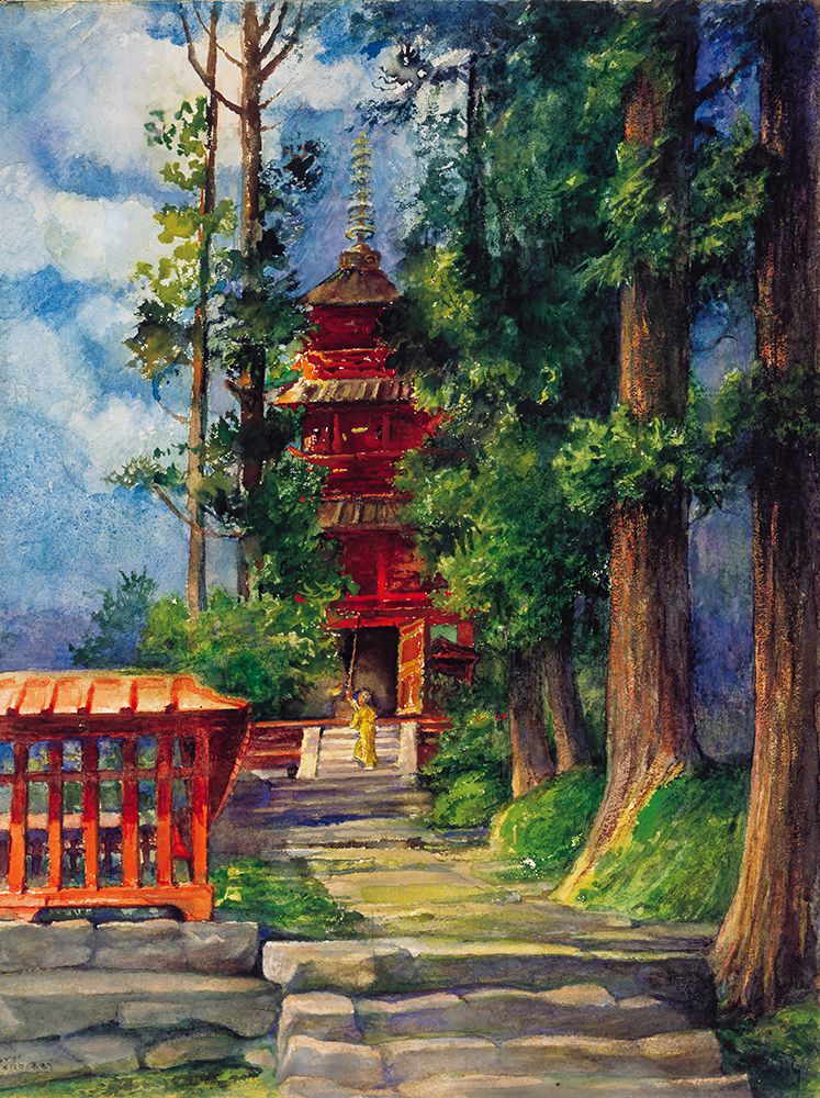 Red Pagoda, Nikko 1886 art print by John La Farge for $57.95 CAD