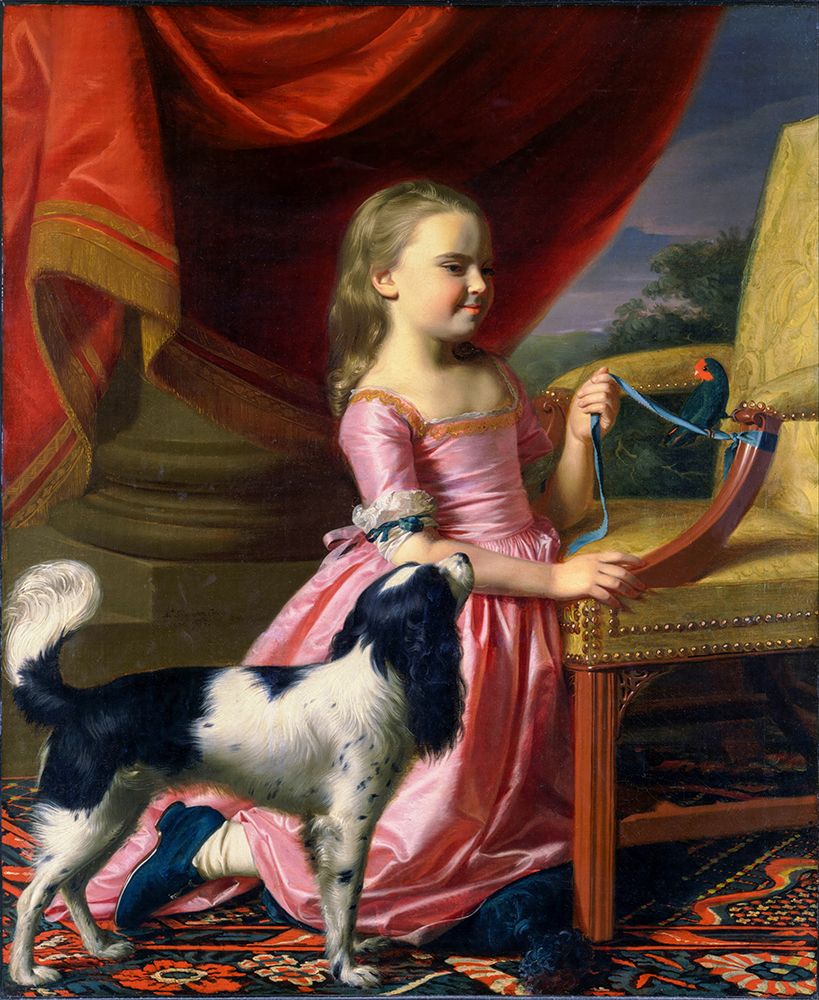 Young Lady With A Bird And A Dog art print by John Singleton Copley for $57.95 CAD
