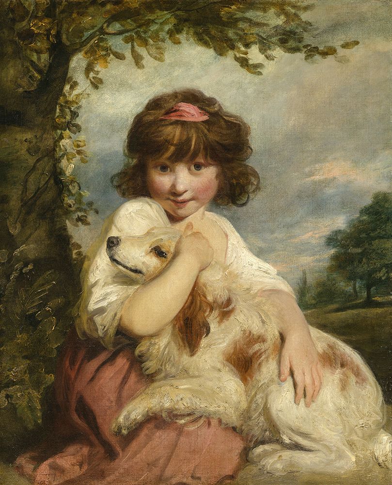A Young Girl and Her Dog 1780 art print by Joshua Reynolds for $57.95 CAD