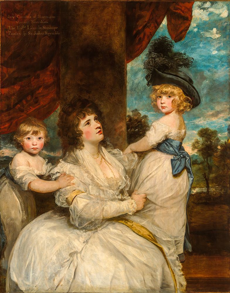 Portrait of Jane, Countess of Harrington, Viscount Petersham and the Honorable Lincoln Stanhope 1786 art print by Joshua Reynolds for $57.95 CAD