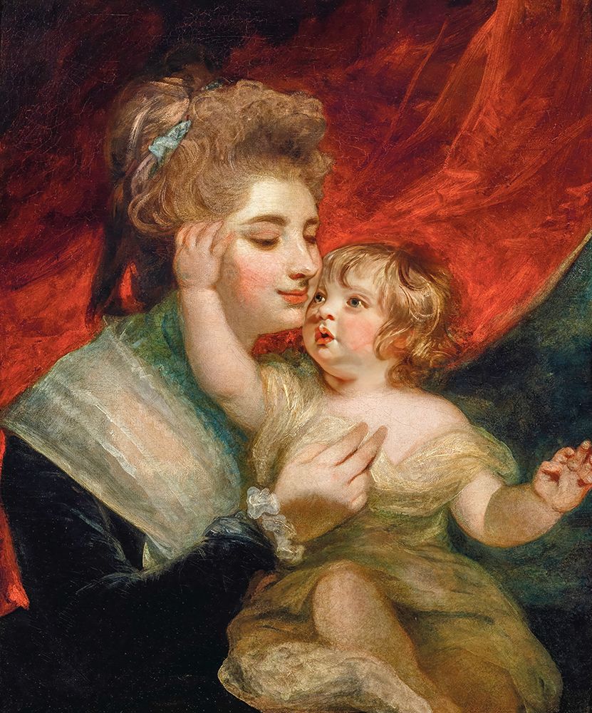 Portrait of Lady Dashwood and her son, Henry George Mayne art print by Joshua Reynolds for $57.95 CAD