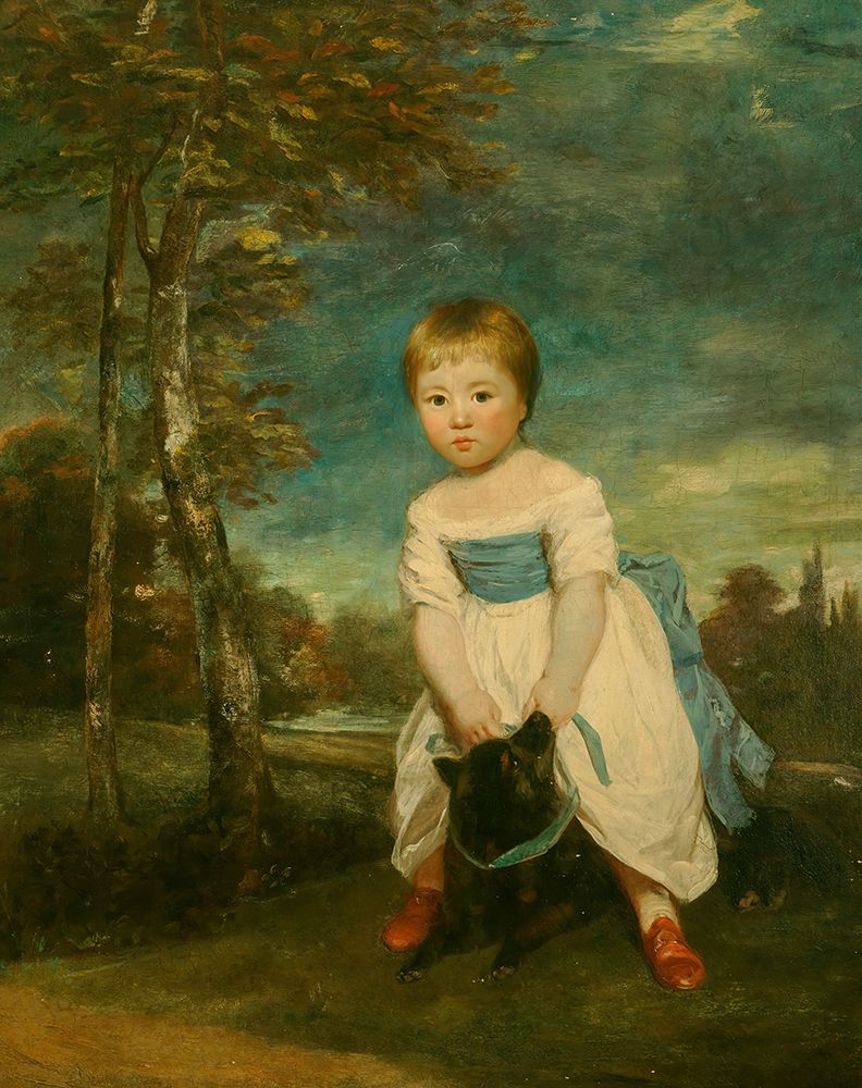 Portrait of Master William Cavendish, standing astride a Black Dog, in a Landscape art print by Joshua Reynolds for $57.95 CAD