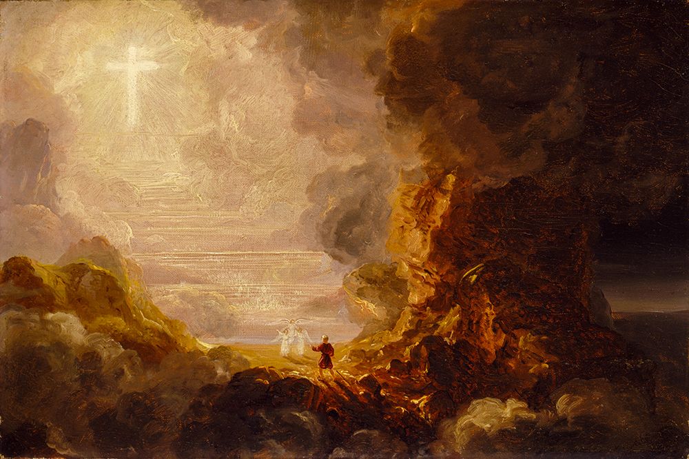 The Pilgrim of the Cross at the End of His Journey, The Cross and the World ca 1846 art print by Thomas Cole for $57.95 CAD