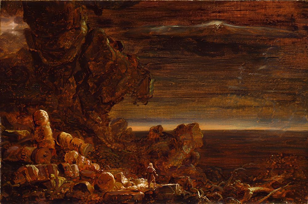 The Pilgrim of the World at the End of His Journey, The Cross and the World ca. 1847 art print by Thomas Cole for $57.95 CAD