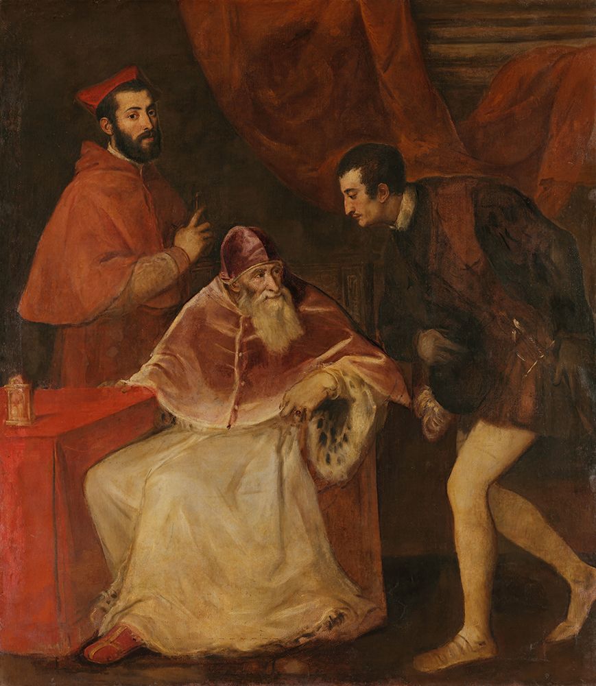 Pope Paul III and His Grandsons 1545 art print by Titian for $57.95 CAD